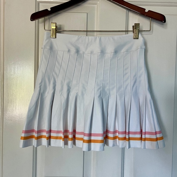 EUC Smith & Quinn pleated women's tennis skirt white pink orange - Picture 1 of 10